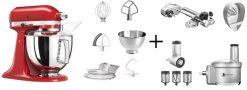 KitchenAid Küchenmaschine ARTISAN 175PS Empire Rot Fitness-Set