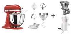 KitchenAid Küchenmaschine ARTISAN 175PS Empire Rot Backprofi-Set