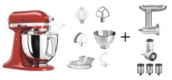 KitchenAid Küchenmaschine ARTISAN 175PS Empire Rot Kochprofi-Set