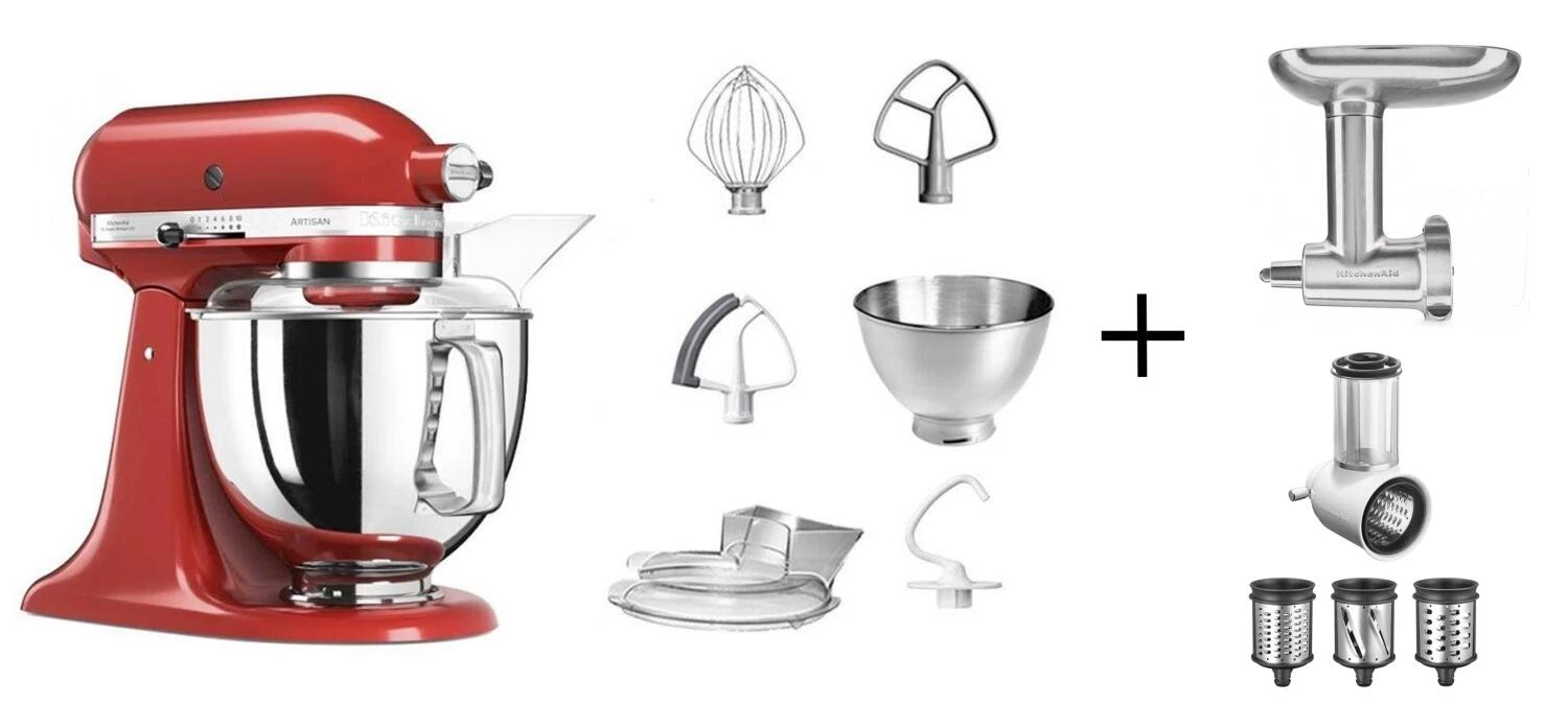 KitchenAid Küchenmaschine ARTISAN 175PS Empire Rot Kochprofi-Set