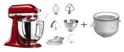 KitchenAid Küchenmaschine ARTISAN 175PS In Liebesapfelrot Mit Speiseeismaschine