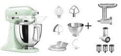 KitchenAid Küchenmaschine ARTISAN 175PS Pistazie Kochprofi-Set